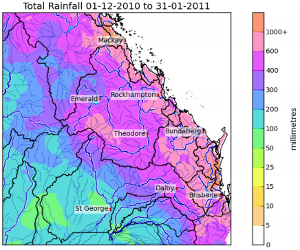 December-January Rainfall - 2011 Dalby Flood